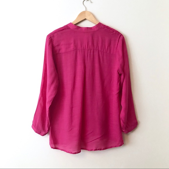 Soft Surroundings Pink Button Down Pop Over Blouse - Picture 11 of 12